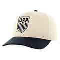 U.S. Soccer Crest Snapback Cap – Cream & Navy (Navy Crest Edition)
