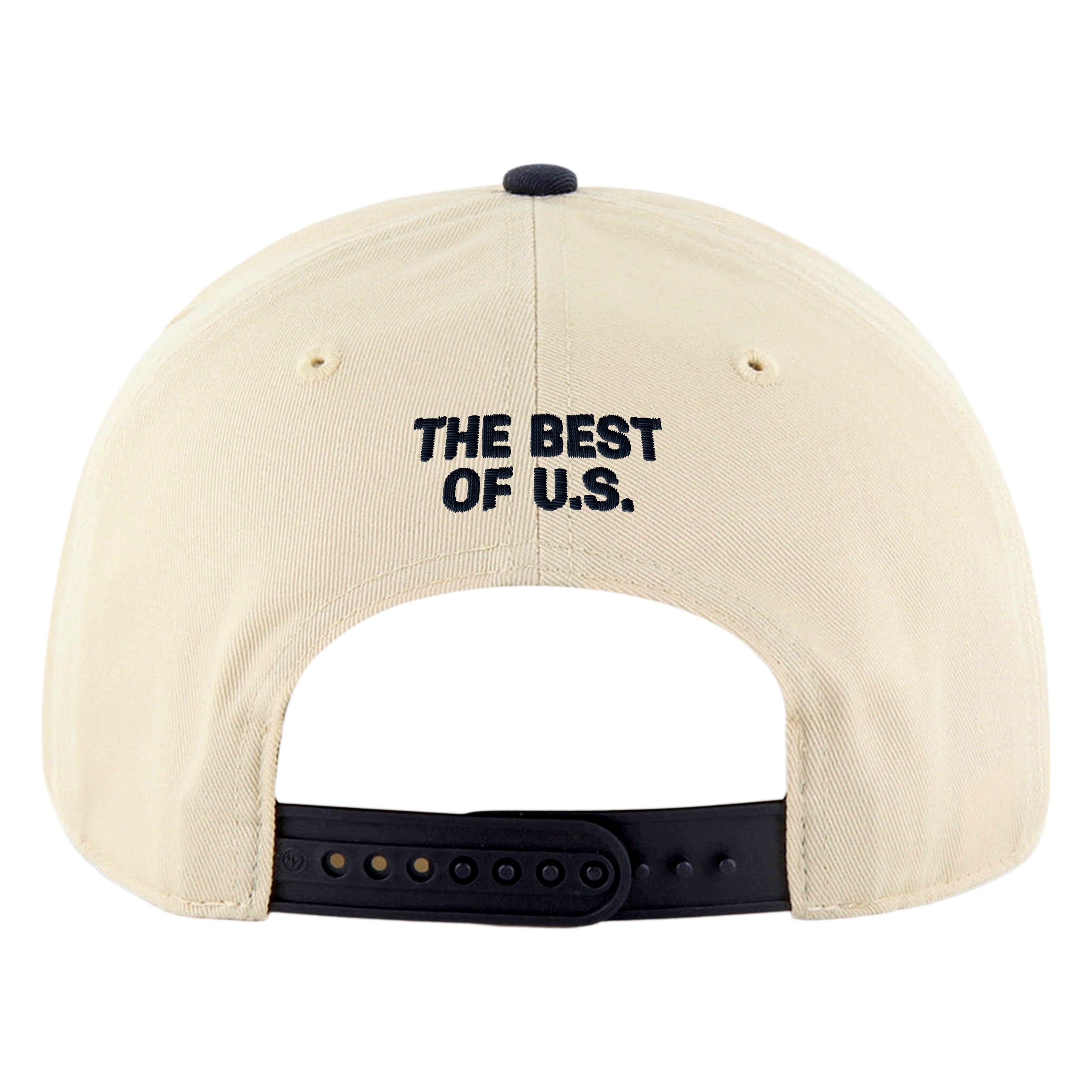 U.S. Soccer Crest Snapback Cap – Cream & Navy (Red Crest Edition)